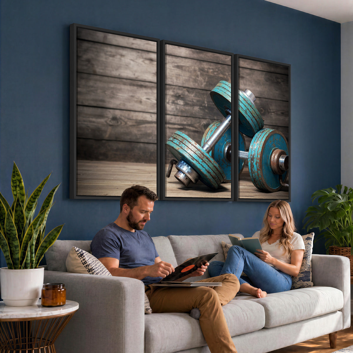 39364-MGV-CV-36X24 - Dumbbell and Sport Wall Art Canvas Print