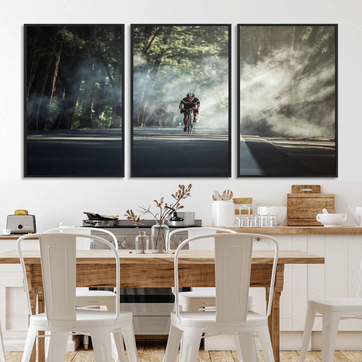 MGV-FC-60X30-3P - Cycling Road Bike in the Morning, Cycling Road Bike Canvas Print