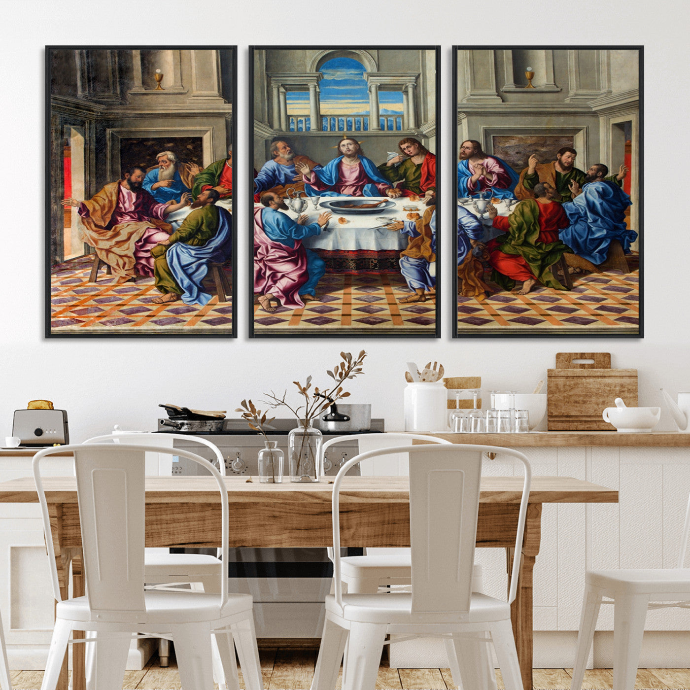 MGV-FC-60X30-3P - The Last Supper Multi Panel Canvas Wall Art