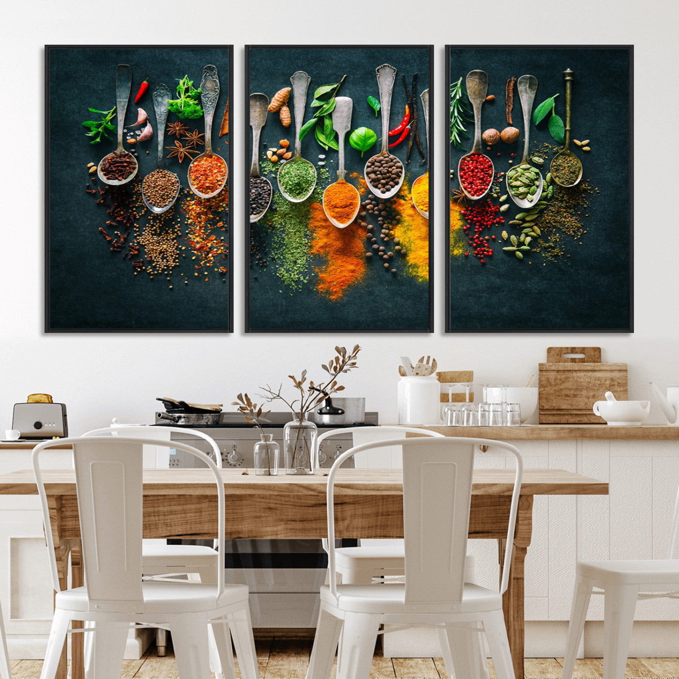 MGV-FC-60X30-3P - Herbs and Spices Kitchen Wall Art Canvas Print