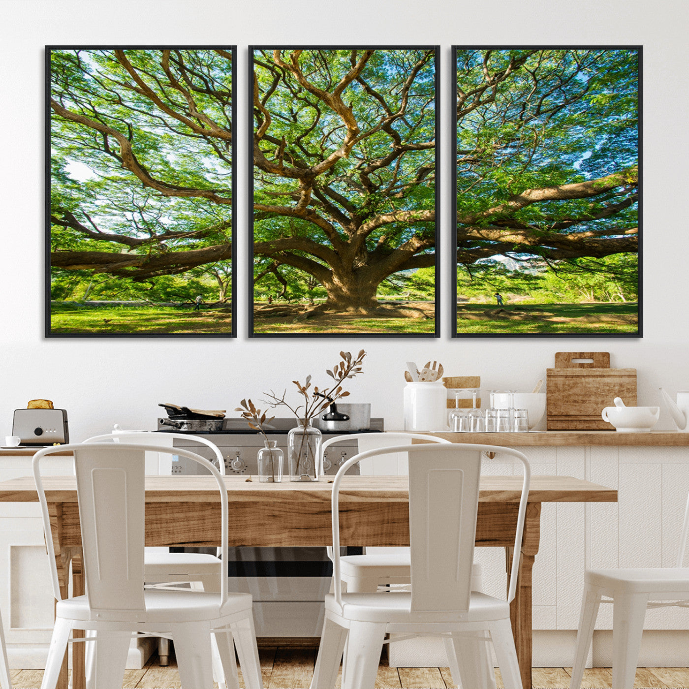 MGV-FC-60X30-3P - Angel Oak Tree Wall Art | Oak Canvas Print | Multi Panel Landscape Wall Art | Ready to Hang Wall Art