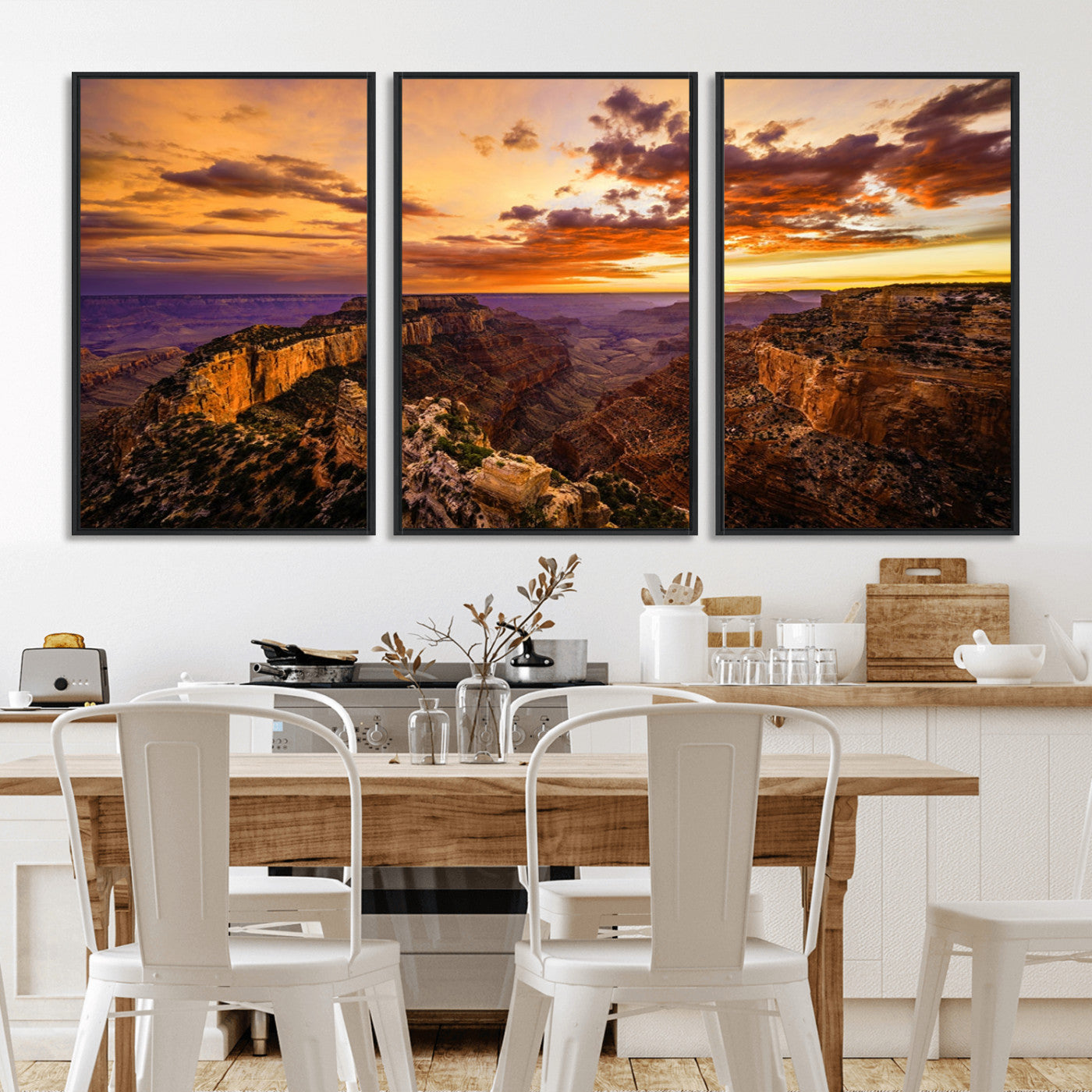 MGV-FC-60X30-3P - Mesmerizing Sunset from Grand Canyon Nal Park Wall Art, Grand Canyon Canvas Print