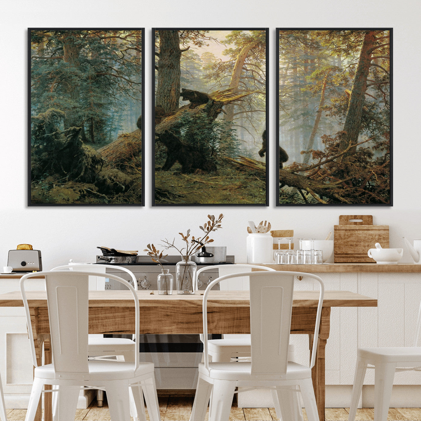 MGV-FC-60X30-3P - Grizzly Bear Cubs Wall Art Canvas Print