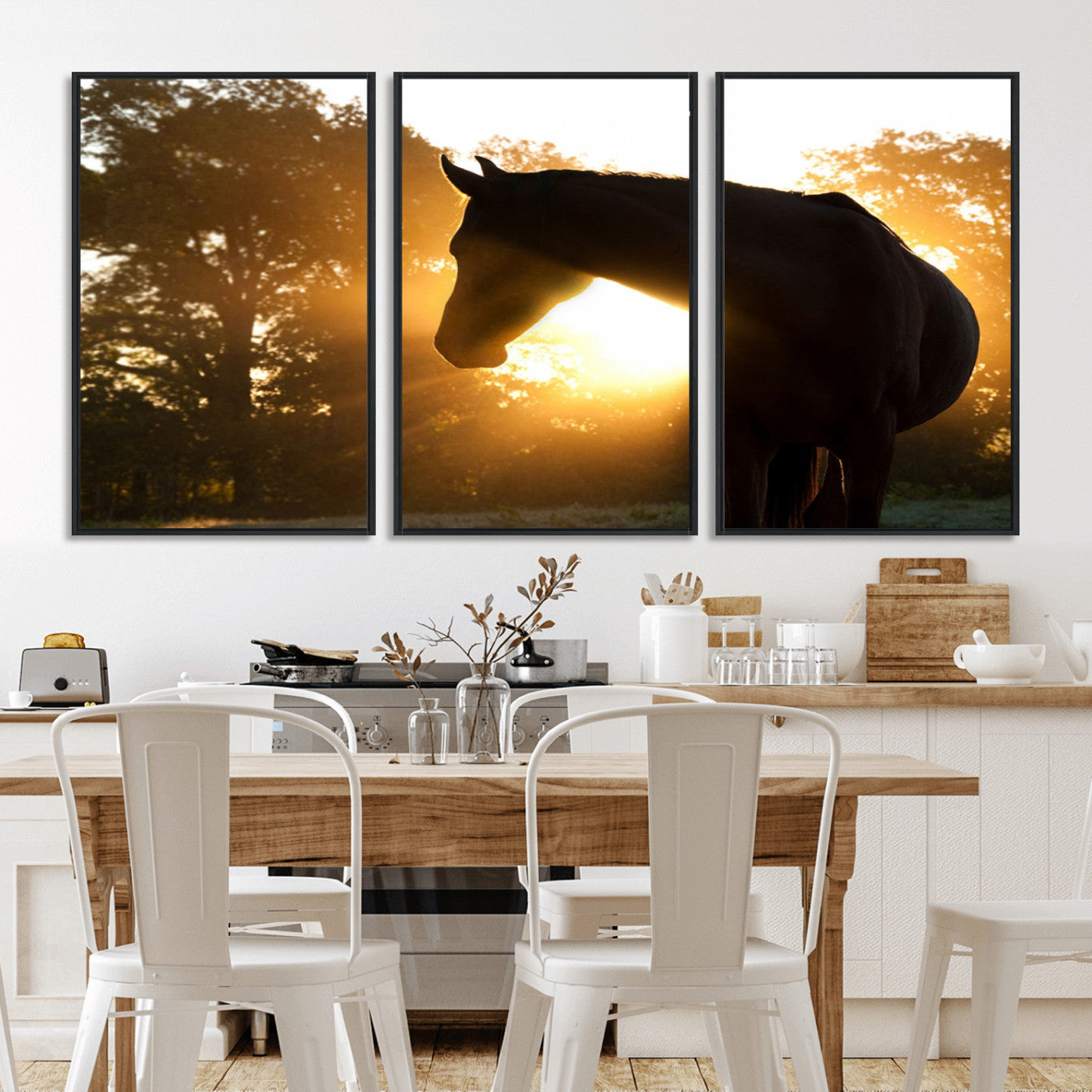 MGV-FC-60X30-3P - Horse at Sunset Wall Art Animal Canvas Print
