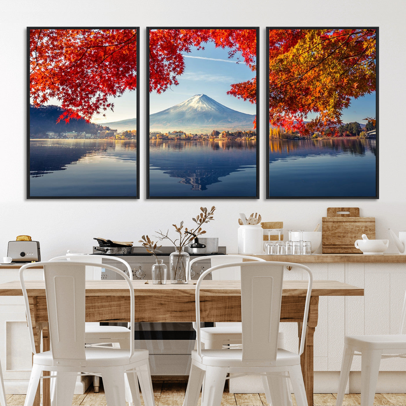 MGV-FC-60X30-3P - Mount Fuji Canvas Wall Art Japan Autumn Mountain Canvas Print Wall Art