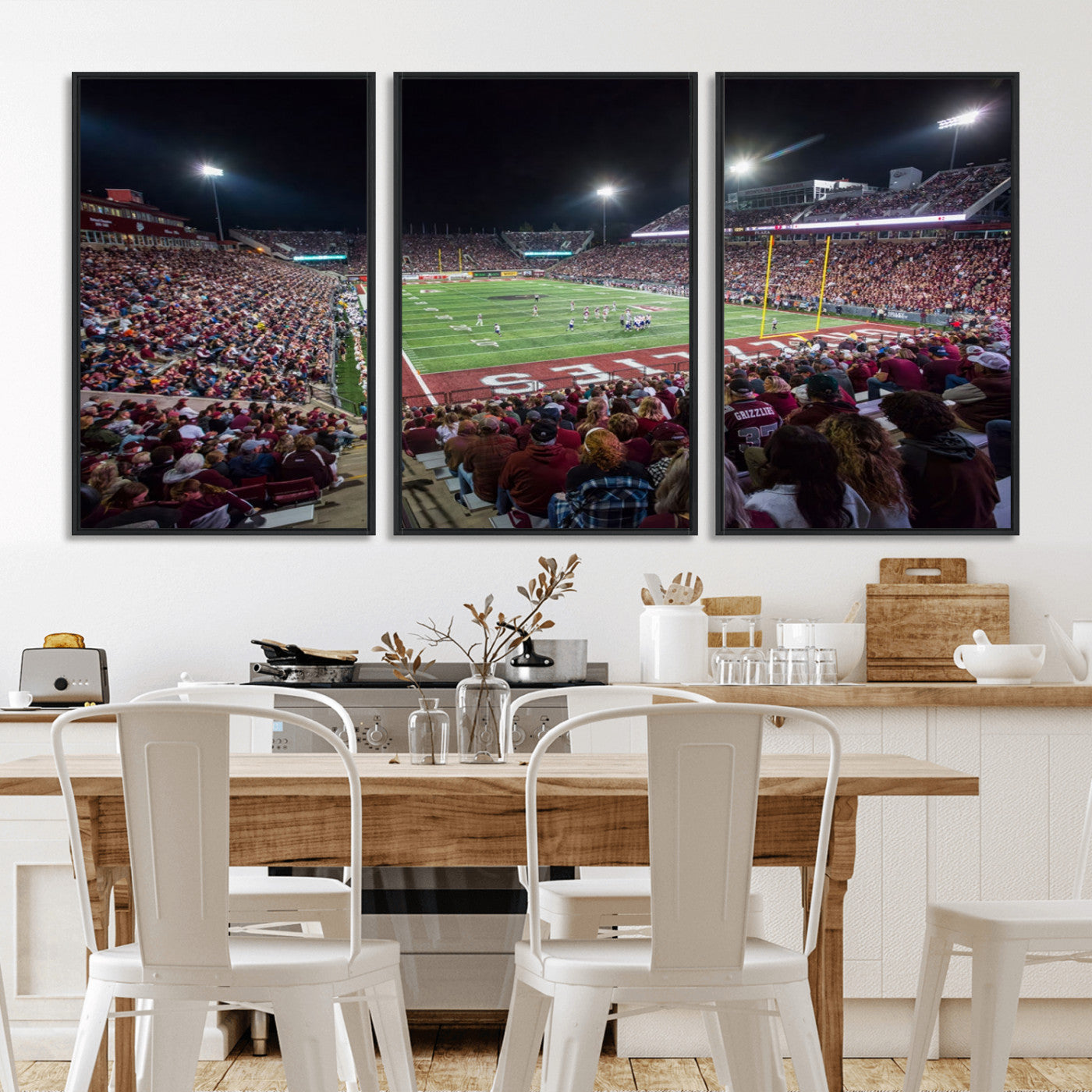 56191-MGV-FC-60X30-3P_Black-American Football Wall Art Canvas Print, Stadium Sport Wall Art Print