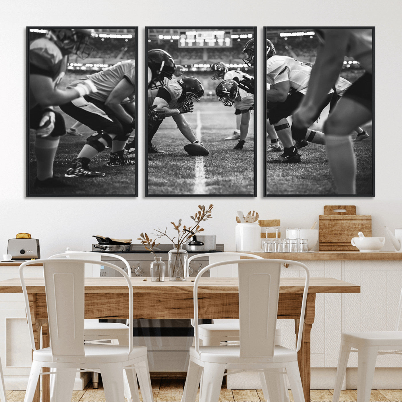 13273-MGV-FC-60X30-3P_Black-American Football Wall Art Canvas Print, Stadium Sport Wall Art Print