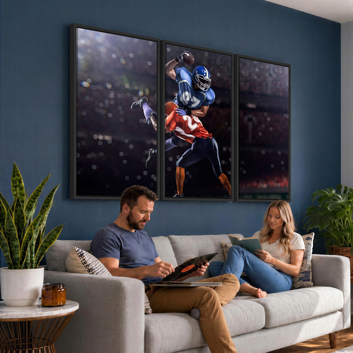 76491-MGV-CV-36X24 - American Football Wall Art Canvas Print, Stadium Sport Wall Art Print
