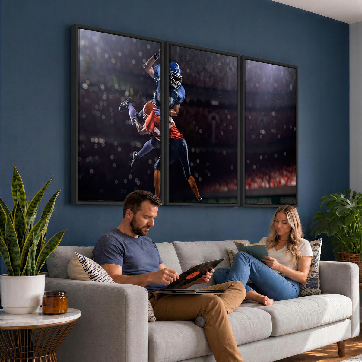 68009-MGV-CV-36X24 - American Football Wall Art Canvas Print, Stadium Sport Wall Art Print