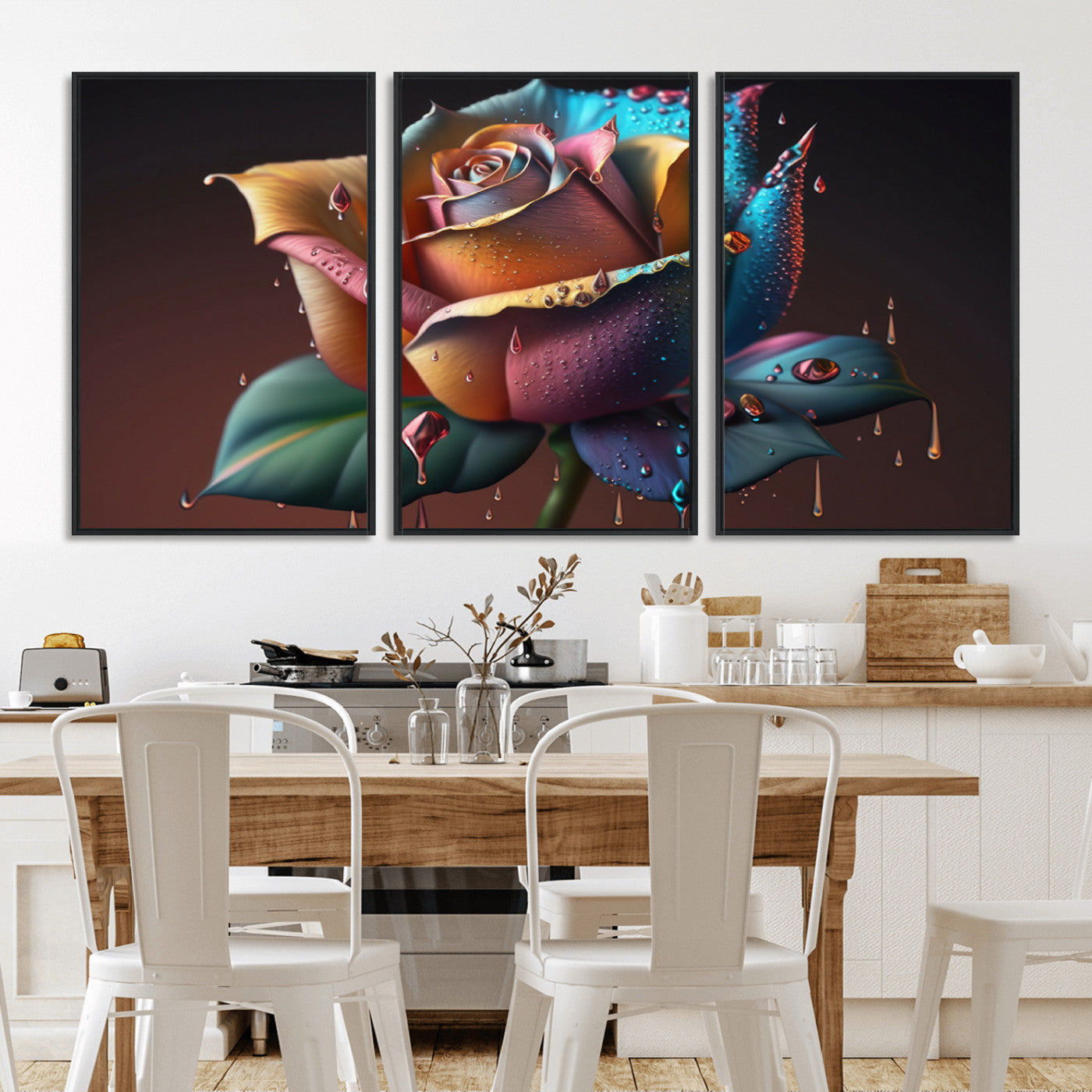 MGV-FC-60X30-3P - Abstract Rose Wall Art Canvas Print