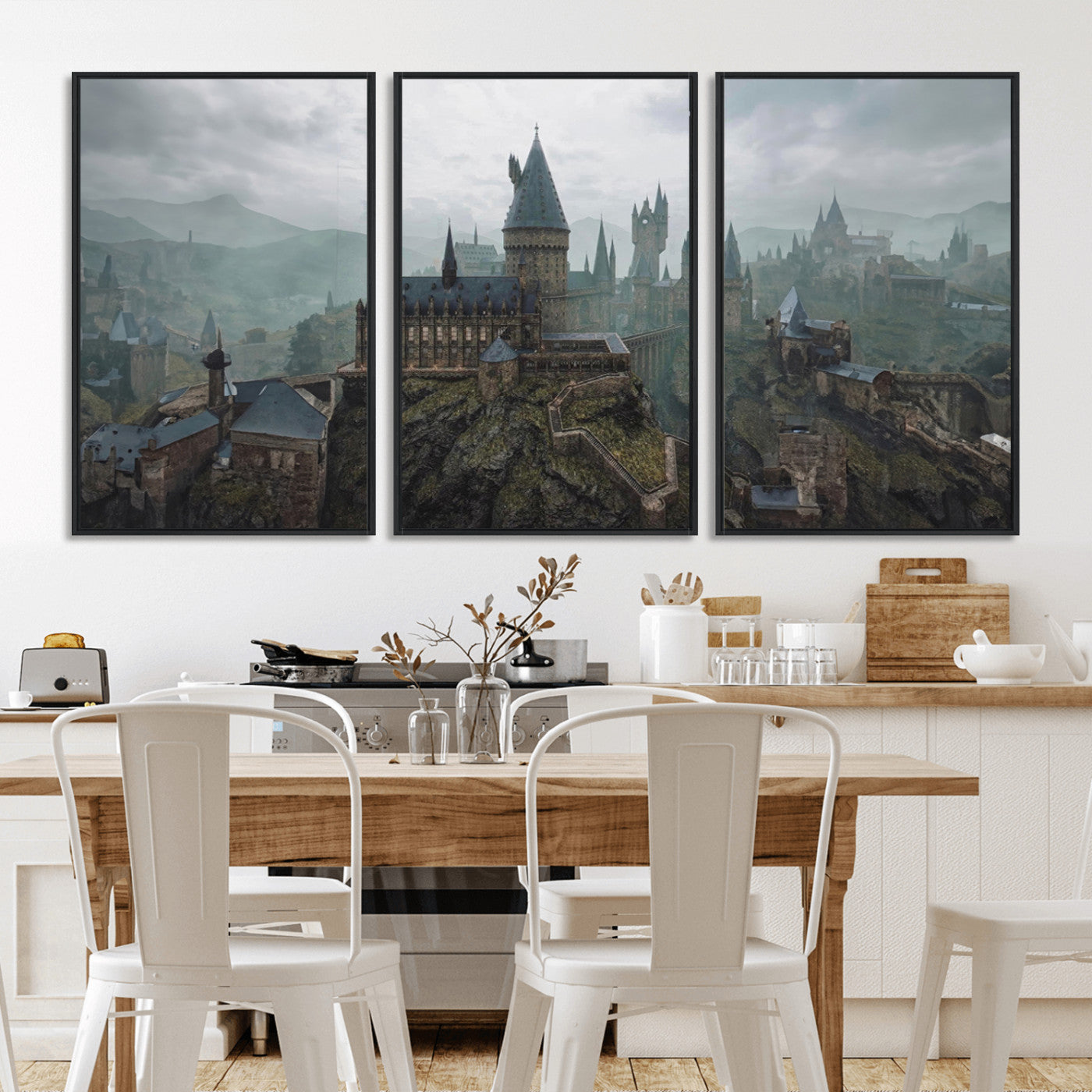 MGV-FC-60X30-3P - Disney Castle Wall Art Canvas Print, Living Kids Home Room Decor Art Print