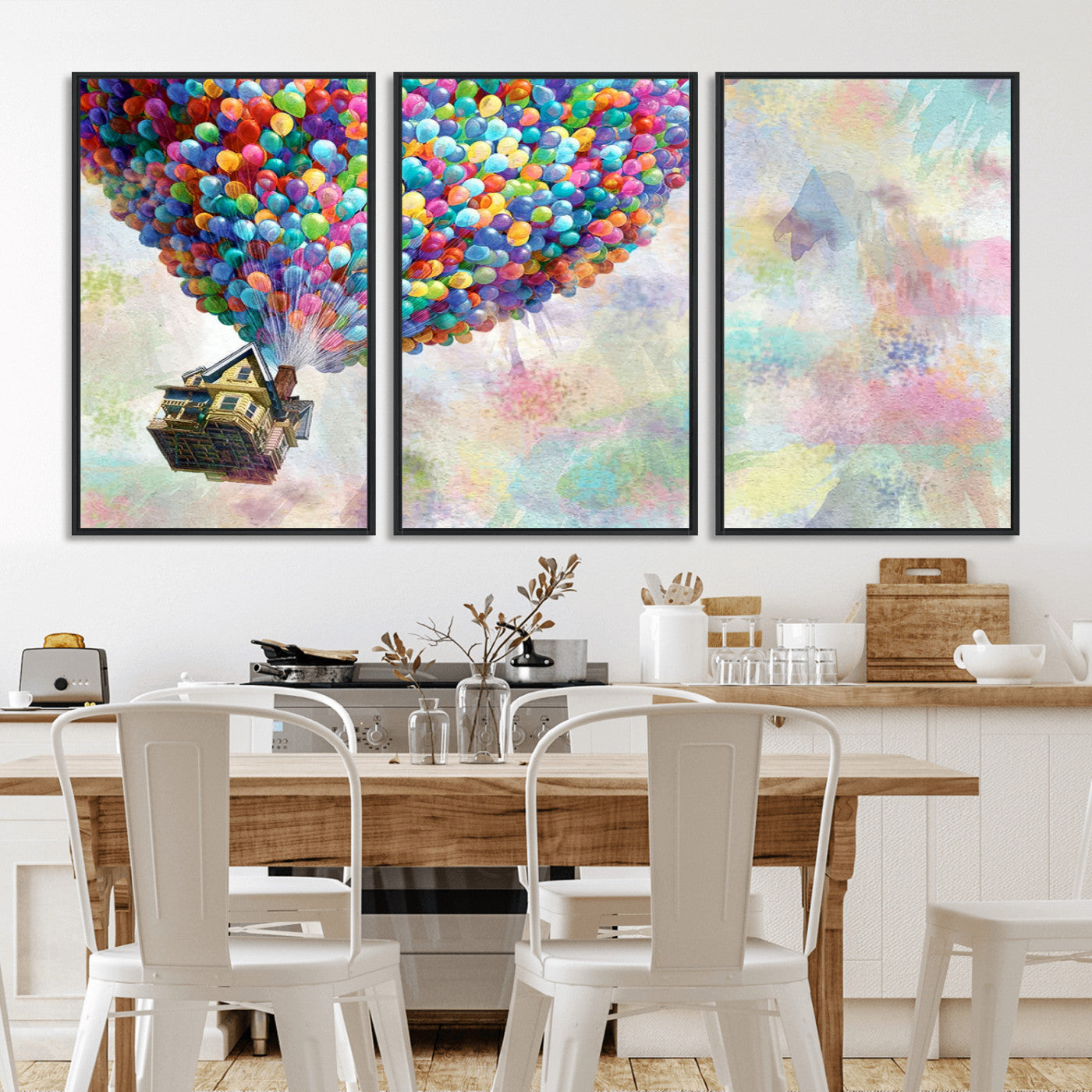 MGV-FC-60X30-3P - Up Pixar Poster, Look Up Pixar Wall Art, Up Pixar Canvas, Kids Play Game Room Decor Wall Art