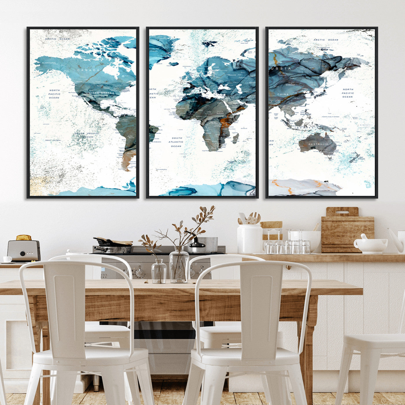 MGV-FC-60X30-3P - Push Pin World Map Canvas Print – Framed Wall Art for Couples to Track Their Travels – Anniversary
