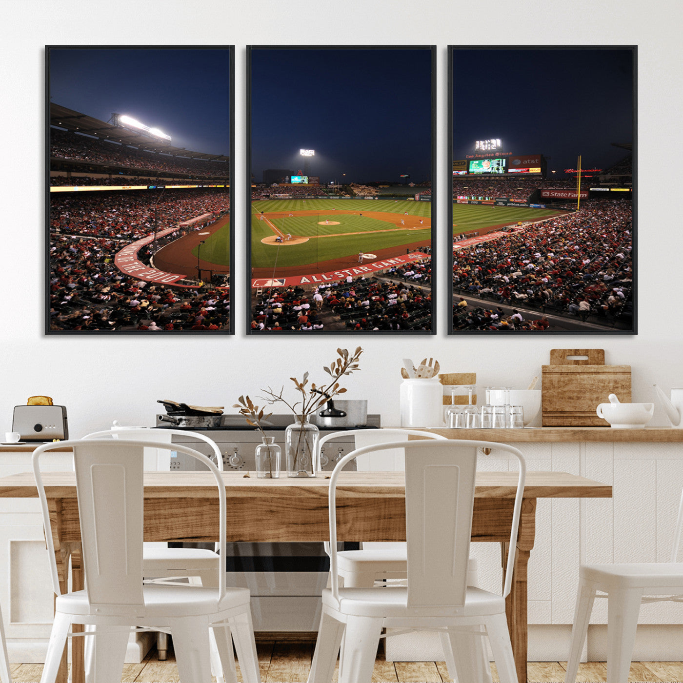 MGV-FC-60X30-3P - Los Angeles Angels Baseball Team Print - Anaheim Angel Stadium Wall Art Canvas Print