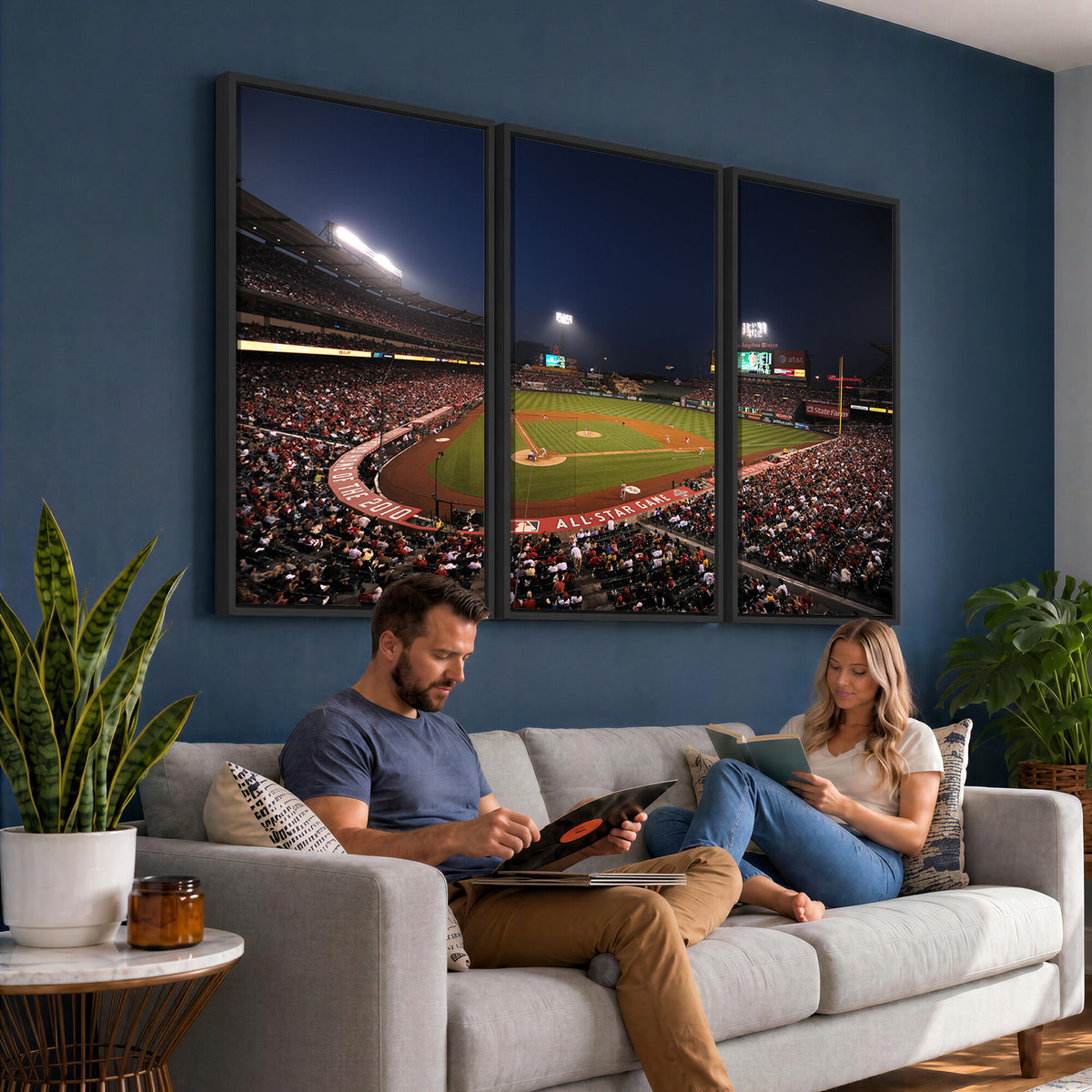 88896-MGV-CV-36X24 - Los Angeles Angels Baseball Team Print, Anaheim Angel Stadium Wall Art