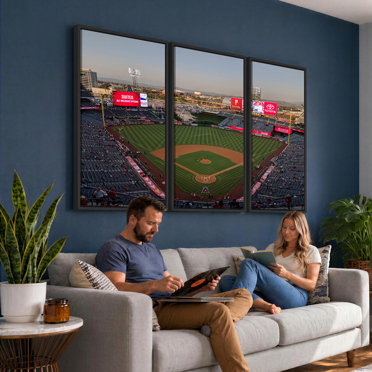 45864-MGV-CV-36X24 - Los Angeles Angels Baseball Canvas Print, Anaheim Angel Stadium Wall Art