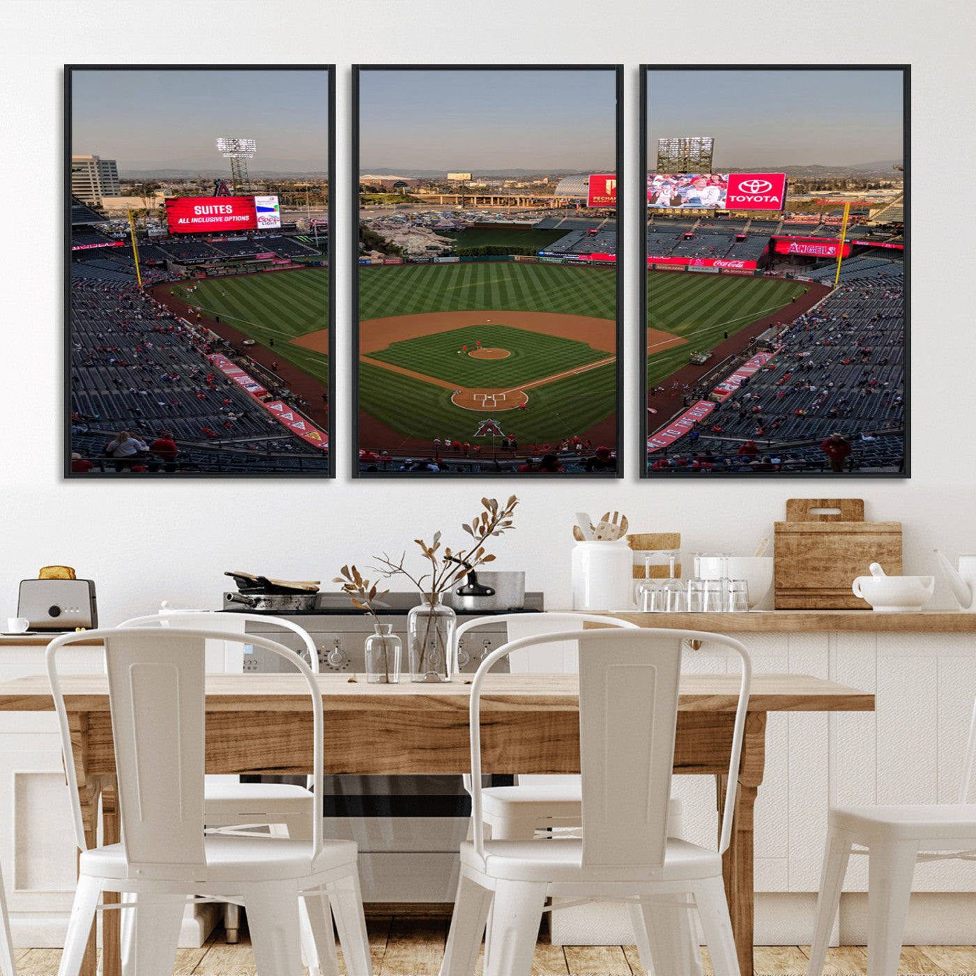 MGV-FC-60X30-3P - Los Angeles Angels Baseball Canvas Print - Anaheim Angel Stadium Wall Art Canvas Print