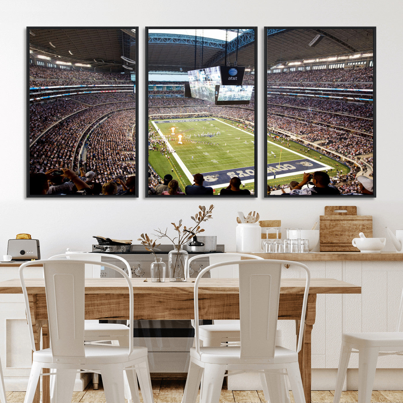 MGV-FC-60X30-3P - Dallas Cowboys Football Team Print - Arlington AT&T Stadium Wall Art Canvas Print