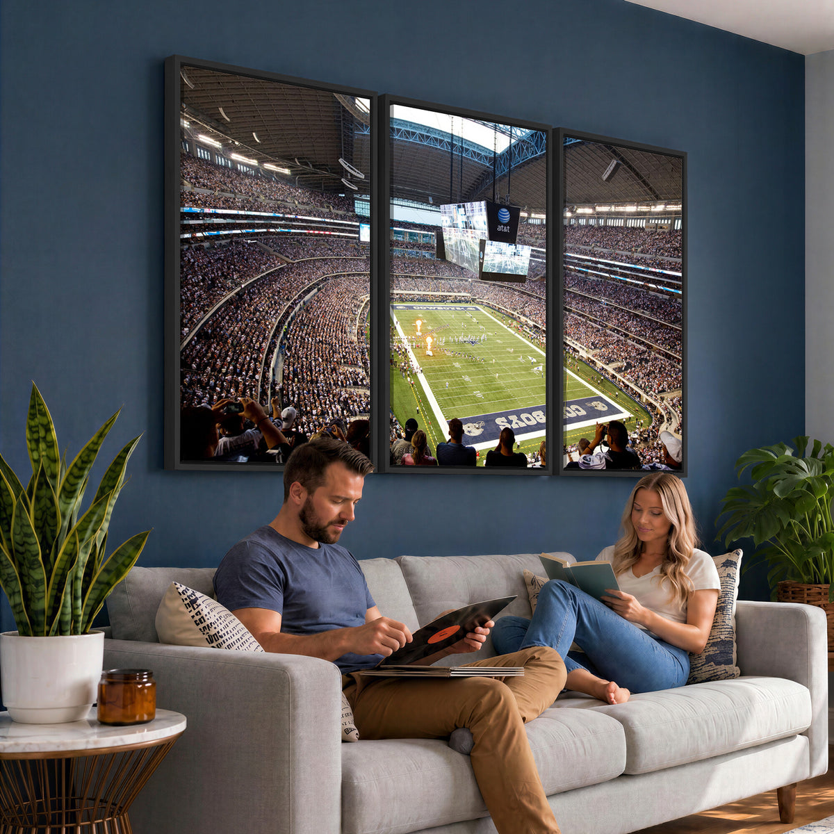 82096-MGV-CV-36X24 - Dallas Cowboys Football Team Print - Arlington AT&T Stadium Wall Art Canvas Print