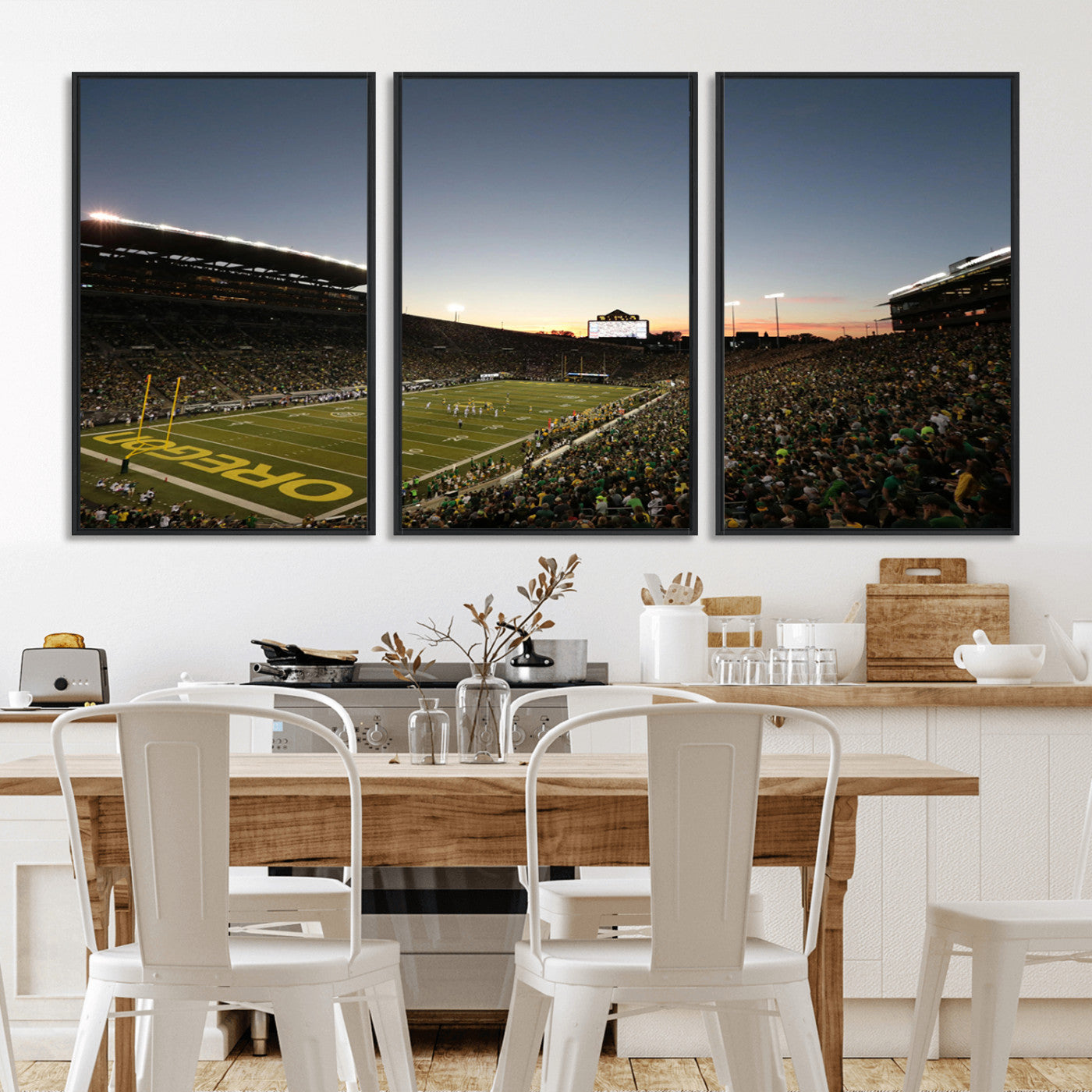 MGV-FC-60X30-3P - Oregon Ducks Football Team Print - Eugene Autzen Stadium Wall Art Canvas Print
