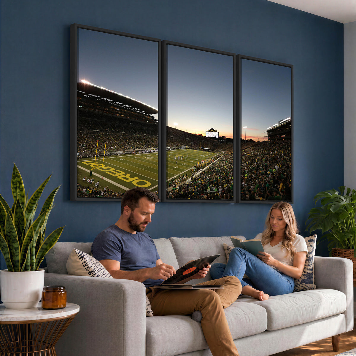 21429-MGV-CV-36X24 - Oregon Ducks Football Team Print - Eugene Autzen Stadium Wall Art Canvas Print