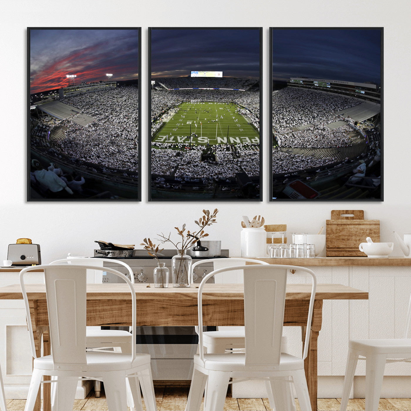 MGV-FC-60X30-3P - Penn State University Nittany Lions Football Team Print - University Park Beaver Stadium Wall Art