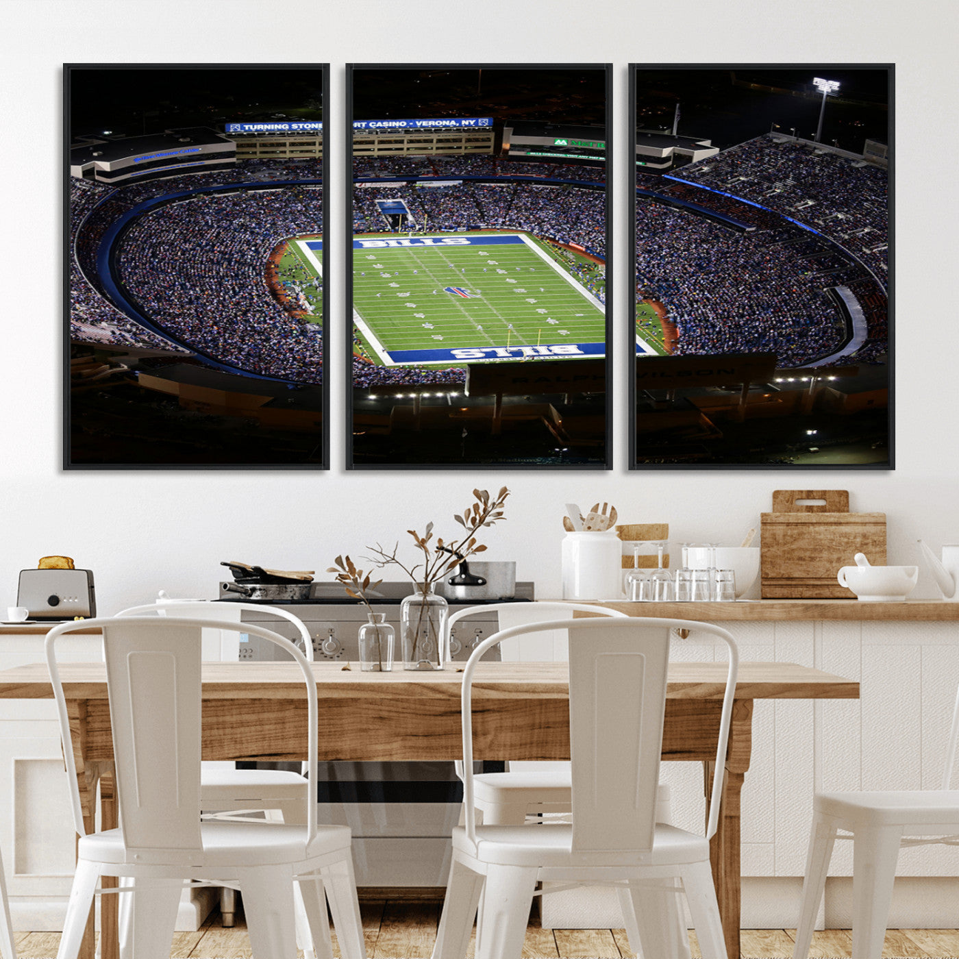 MGV-FC-60X30-3P - Buffalo Bills NFL Football Team Print - Highmark Stadium Wall Art Canvas Print