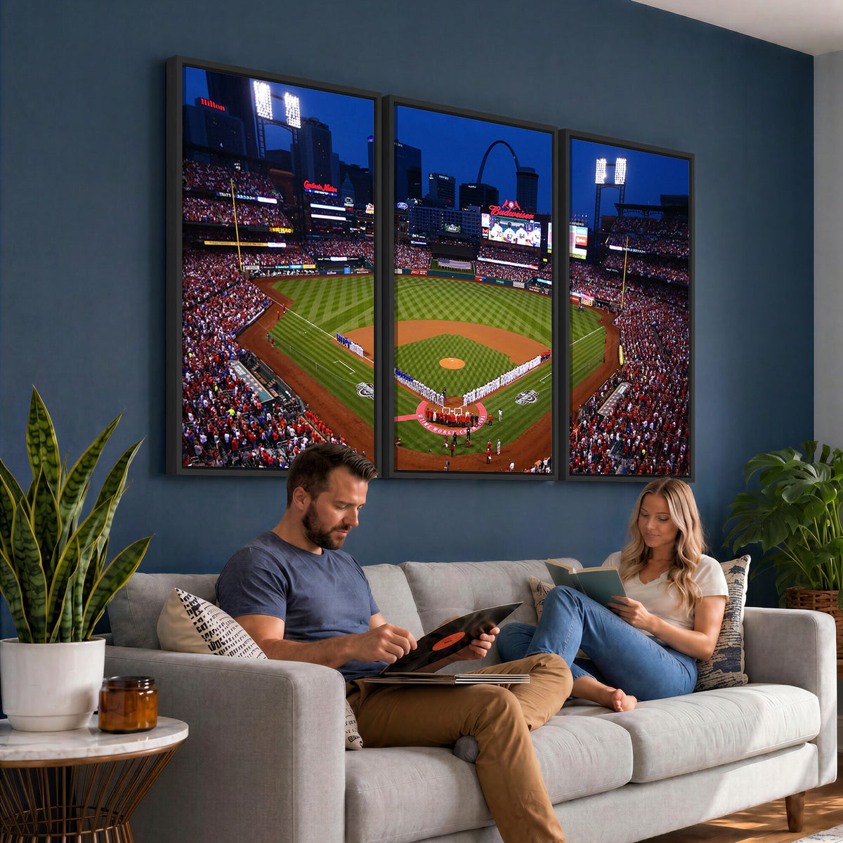 11925-MGV-CV-36X24 - St. Louis Cardinals Baseball Team Print, Busch Stadium Wall Art