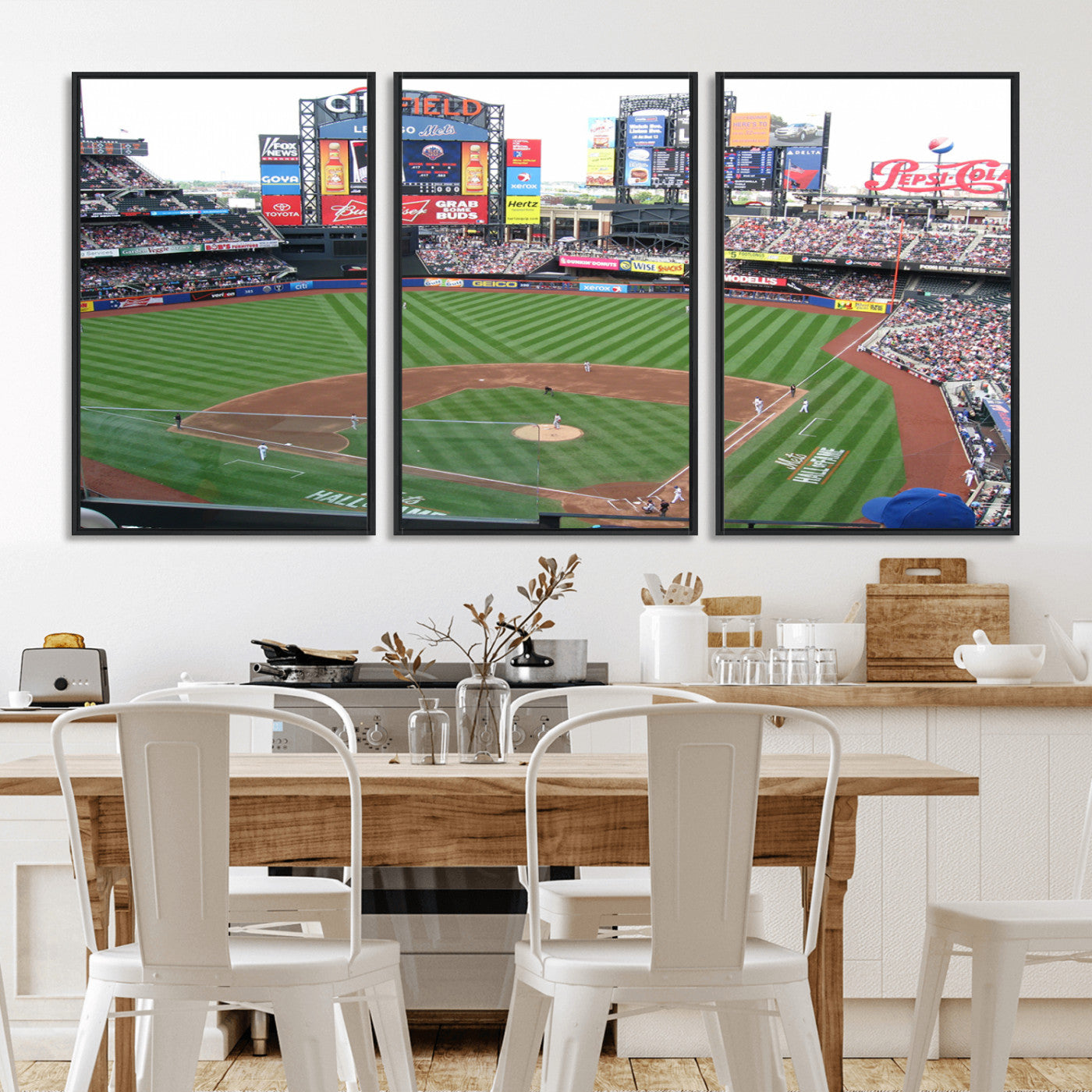 MGV-FC-60X30-3P - New York Mets Baseball Team Print - Citi Field Baseball Stadium Wall Art Canvas Print