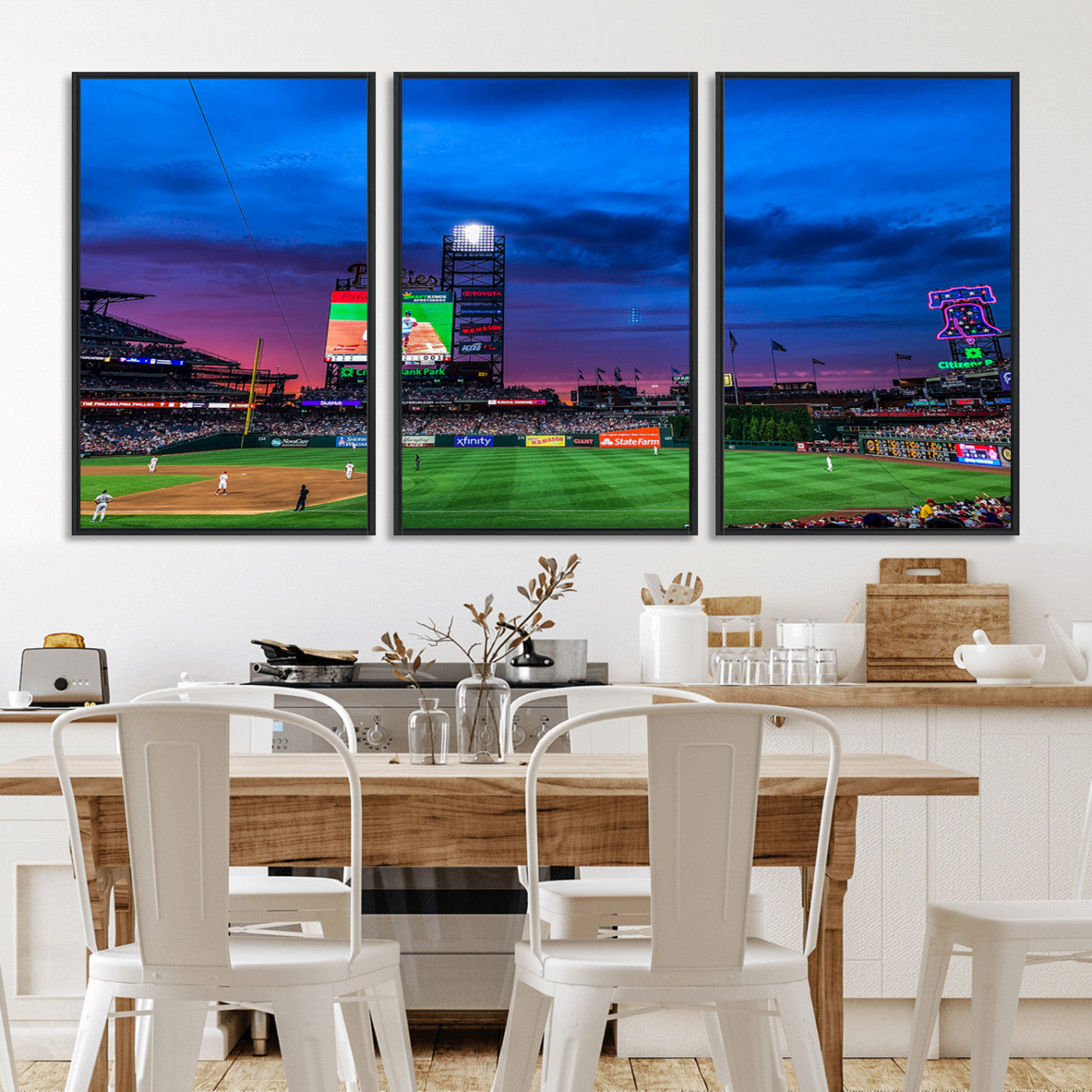 MGV-FC-60X30-3P - Philadelphia Phillies Baseball Team Print - Philadelphia Citizens Bank Park Stadium Canvas Wall Art