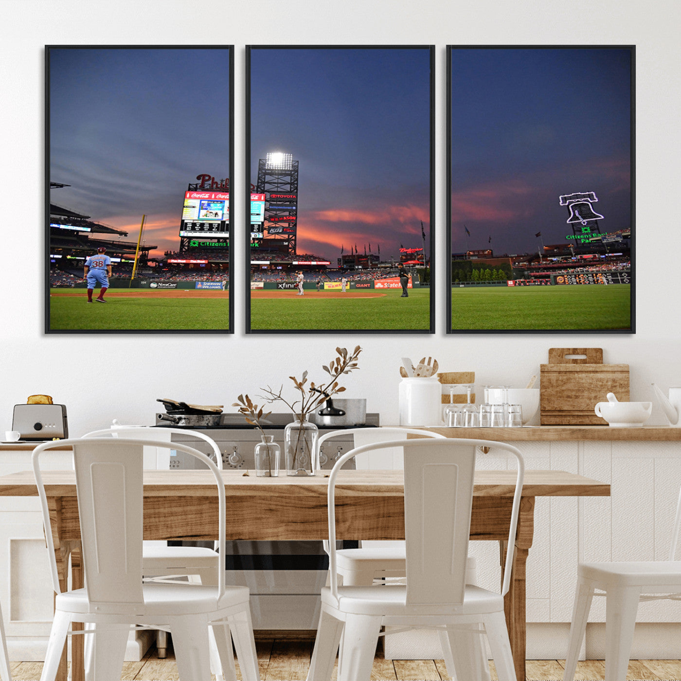 MGV-FC-60X30-3P - Philadelphia Phillies Baseball Print - Philadelphia Citizens Bank Park Stadium Wall Art, Phillies