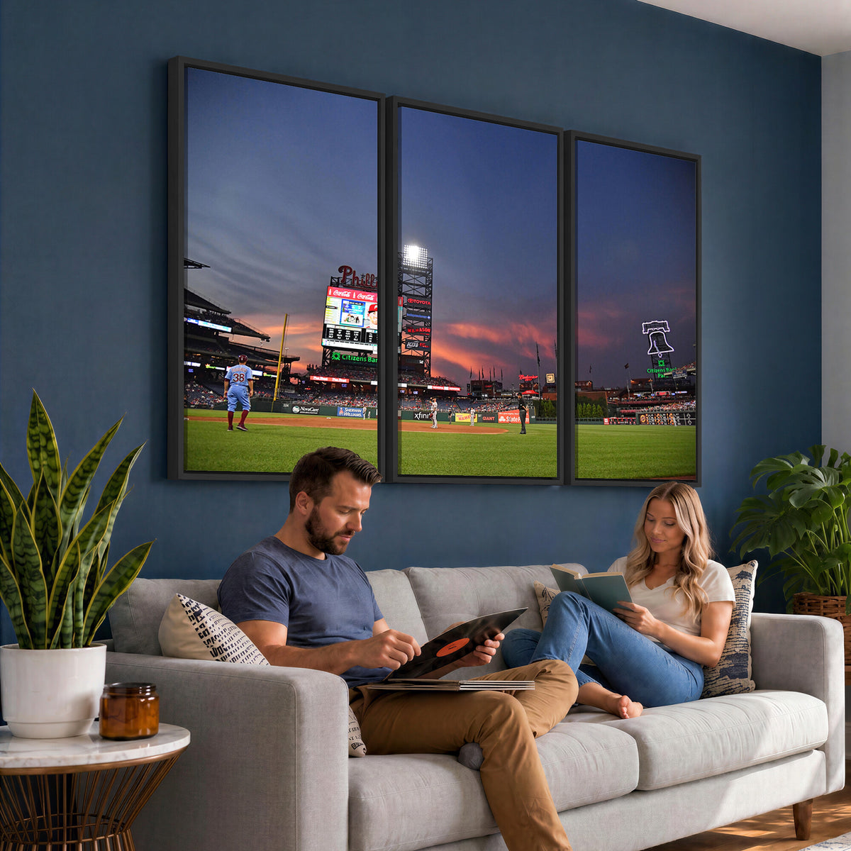 22594-MGV-CV-36X24 - Philadelphia Phillies Baseball Print - Philadelphia Citizens Bank Park Stadium Wall Art, Phillies