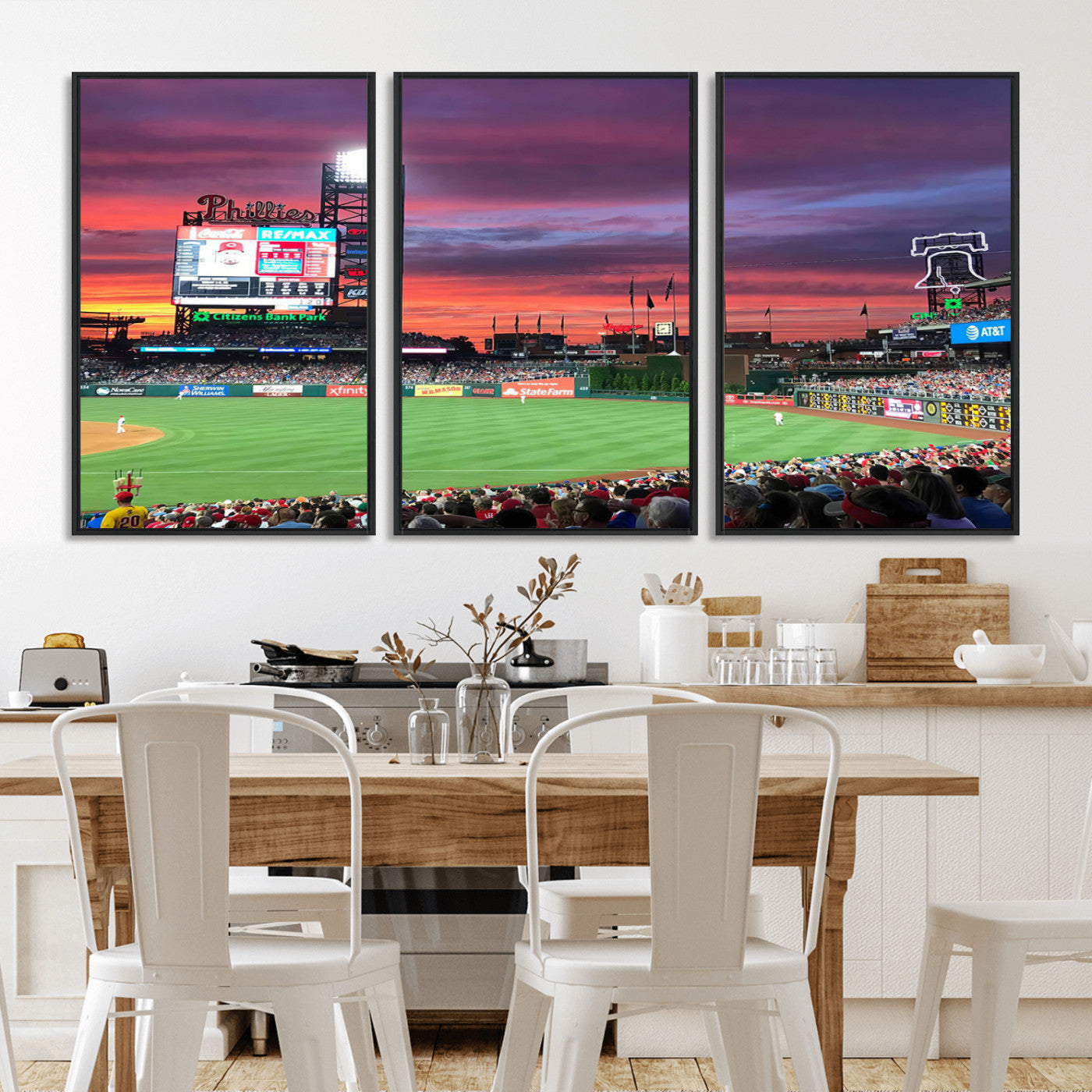 MGV-FC-60X30-3P - Philadelphia Phillies Baseball Team Print - Philadelphia Citizens Bank Park Stadium Wall Art Canvas