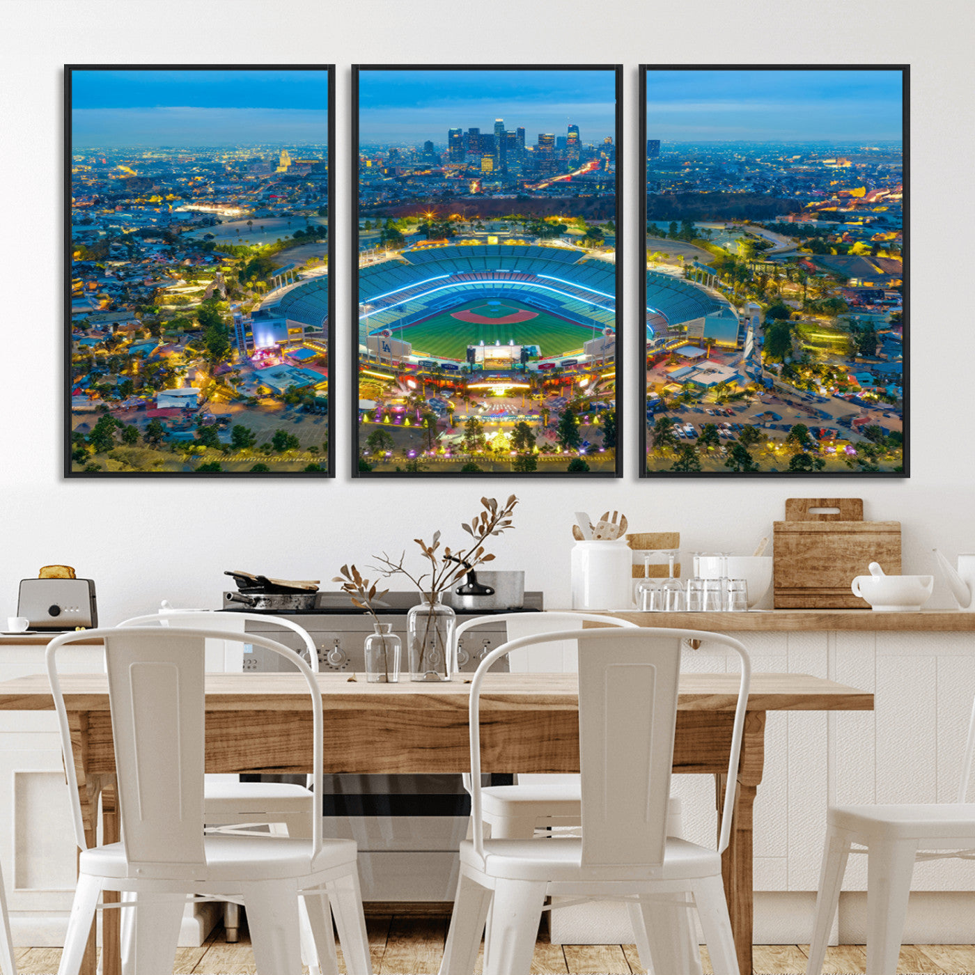 MGV-FC-60X30-3P - Los Angeles Dodgers Wall Art Canvas, Dodger Stadium Wall Art Canvas Print - MLB Baseball Stadium