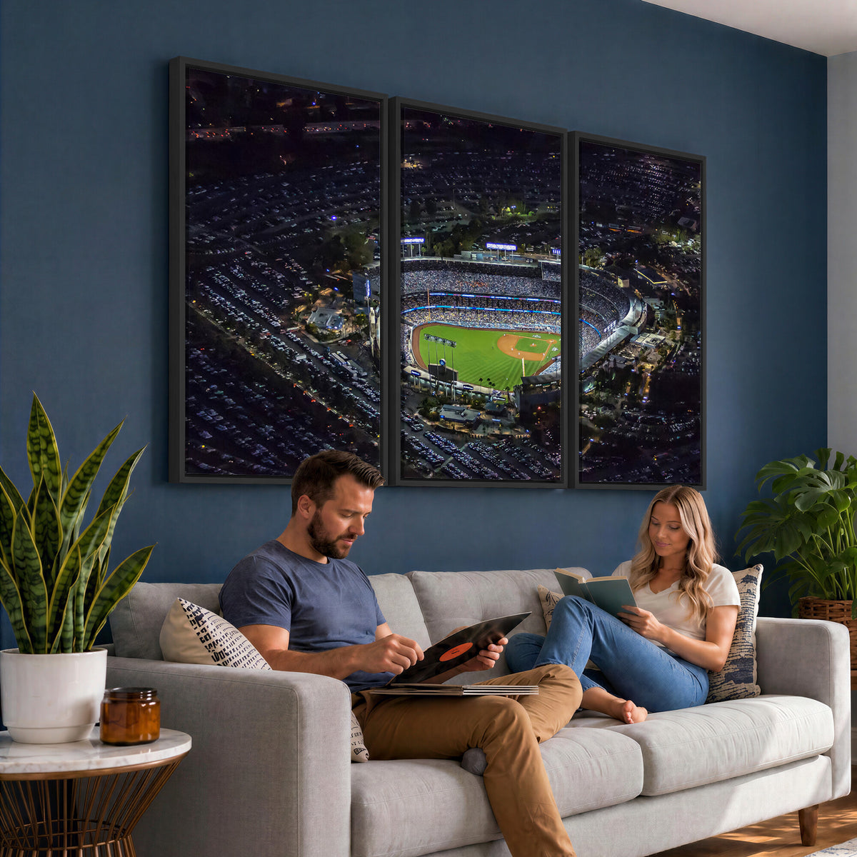 20932-MGV-CV-36X24 - Los Angeles Dodgers Dodger Stadium Wall Art Canvas Print