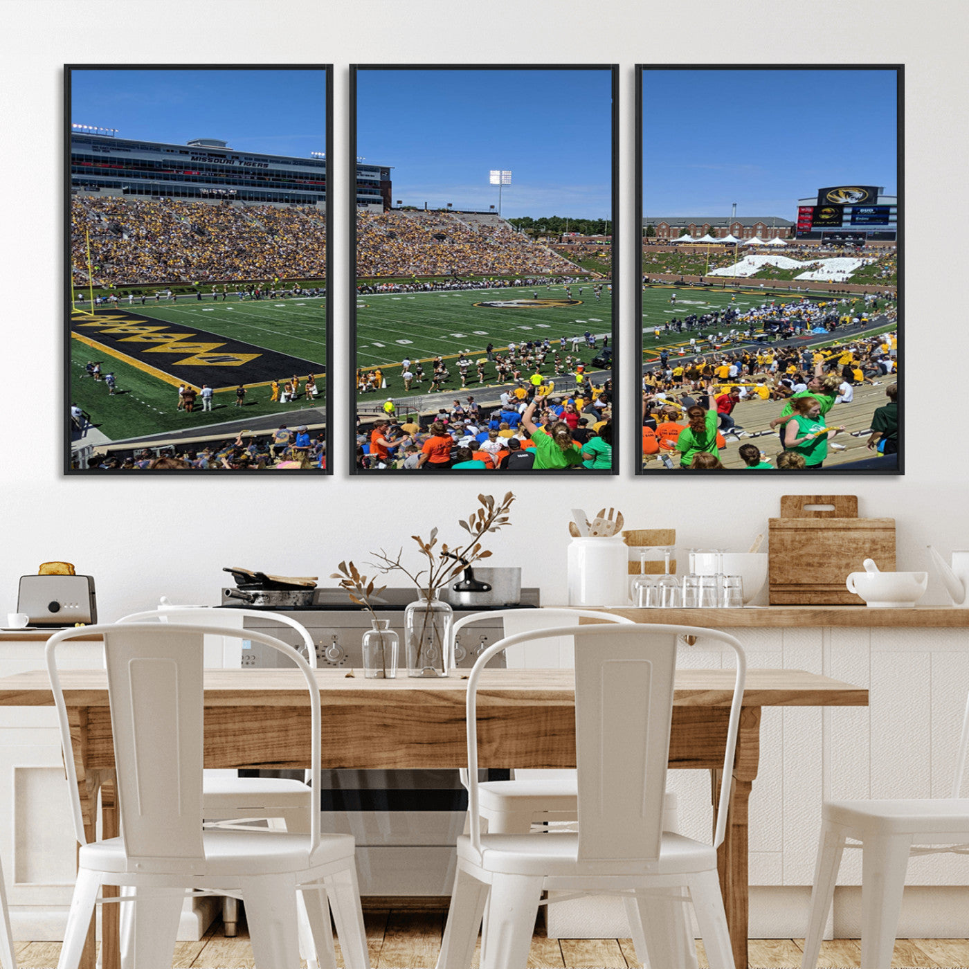 MGV-FC-60X30-3P - University of Missouri Tigers Football Team Print - Columbia Faurot Field Memorial Stadium Wall Art