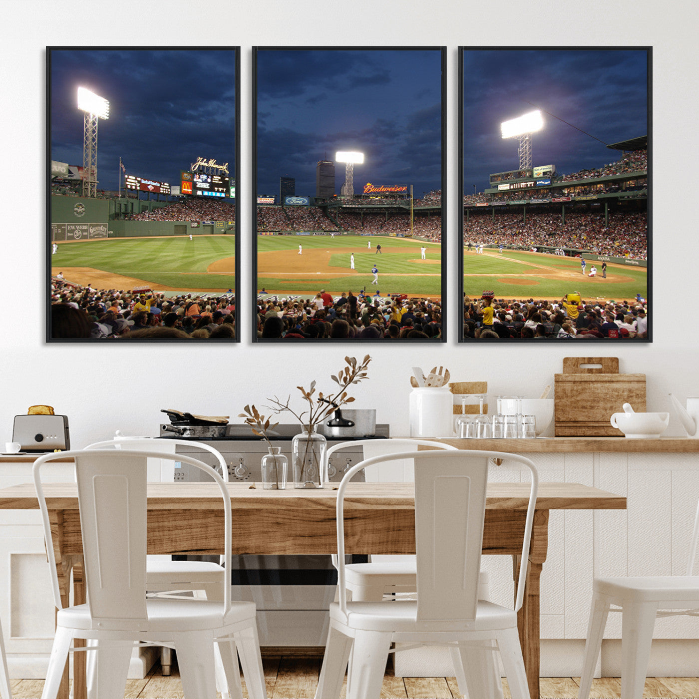 MGV-FC-60X30-3P - Boston Red Sox Baseball Team Print Canvas - Massachusetts Fenway Park Stadium Wall Art Canvas Print