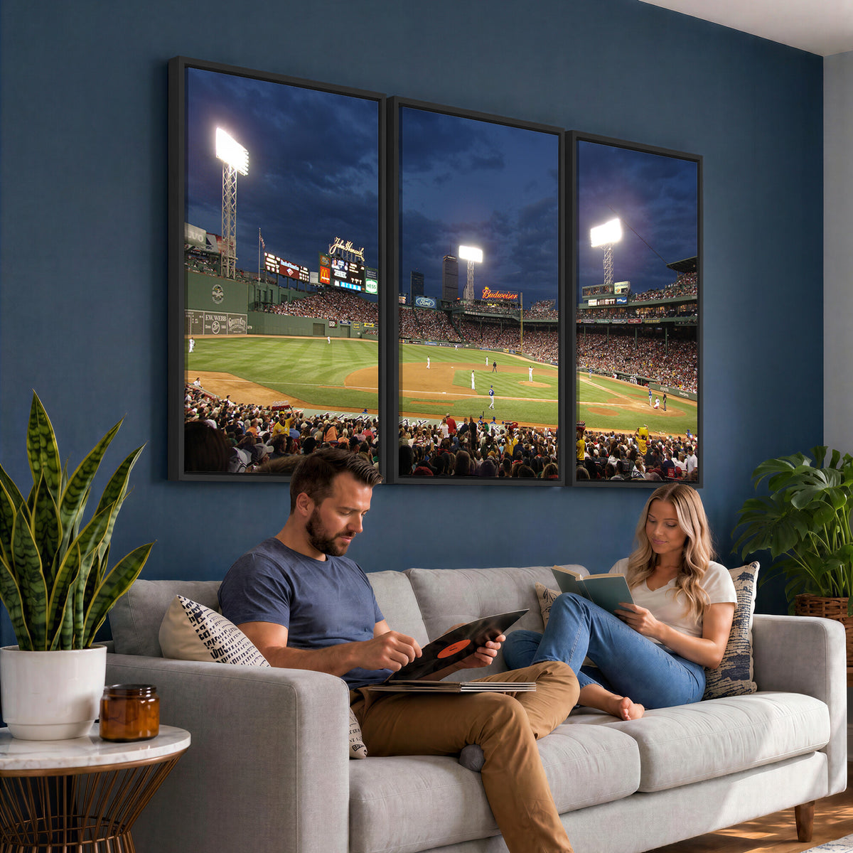 85099-MGV-CV-36X24 - Boston Red Sox Baseball Team Print Canvas, Massachusetts Fenway Park Stadium Wall Art