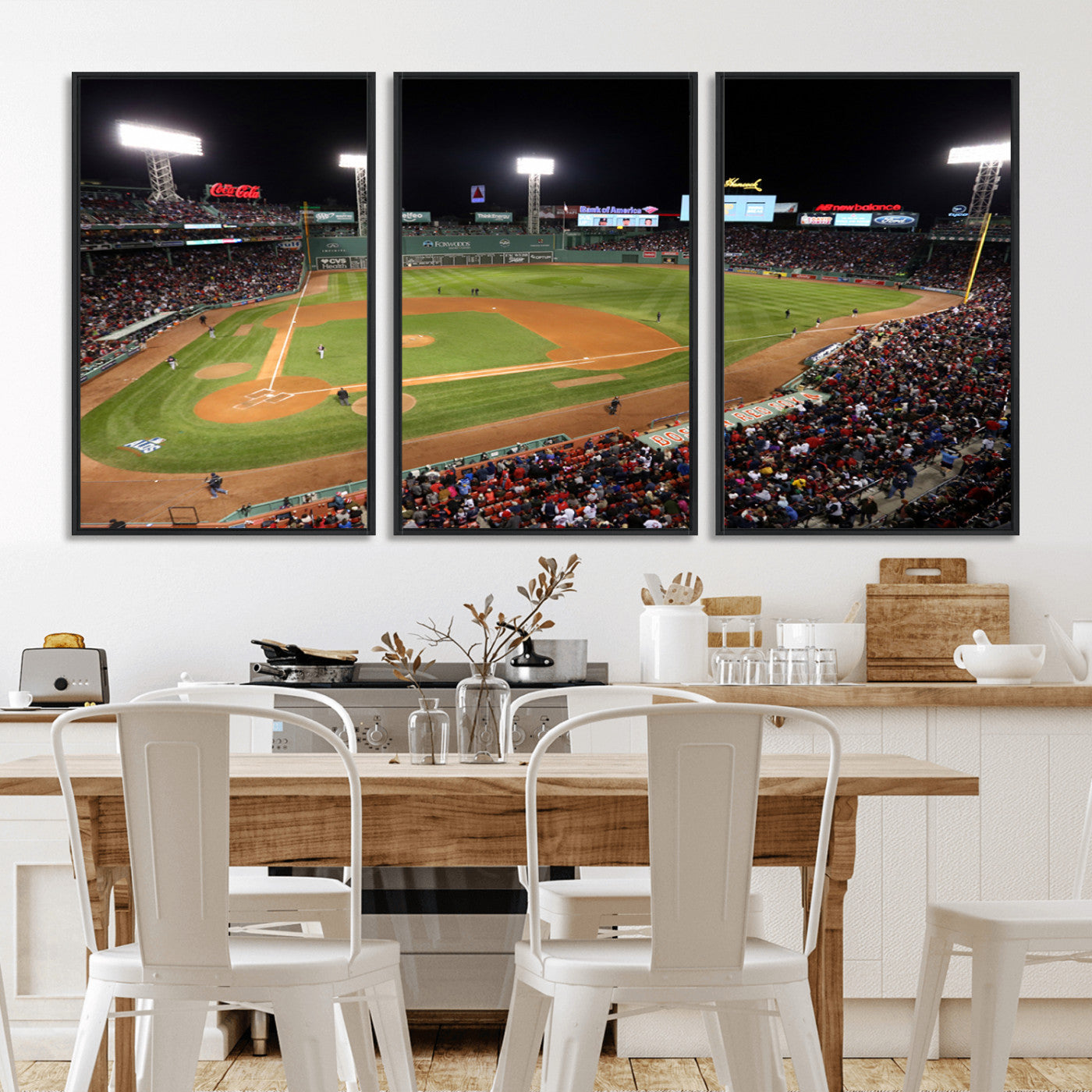 MGV-FC-60X30-3P - Boston Red Sox Baseball Team Print - Massachusetts Fenway Park Stadium Wall Art Canvas Print