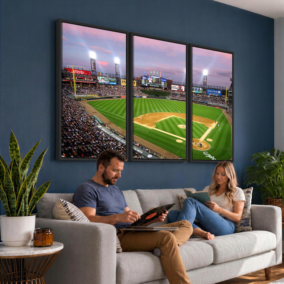 38470-MGV-CV-36X24 - Chicago White Sox Baseball Team Print Canvas, Guaranteed Rate Field Stadium Wall Art