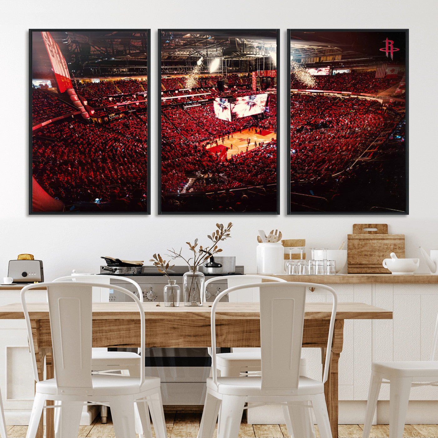 MGV-FC-60X30-3P - Houston Rockets Basketball Team Print Canvas- Houston Toyota Center Stadium Wall Art Canvas Print