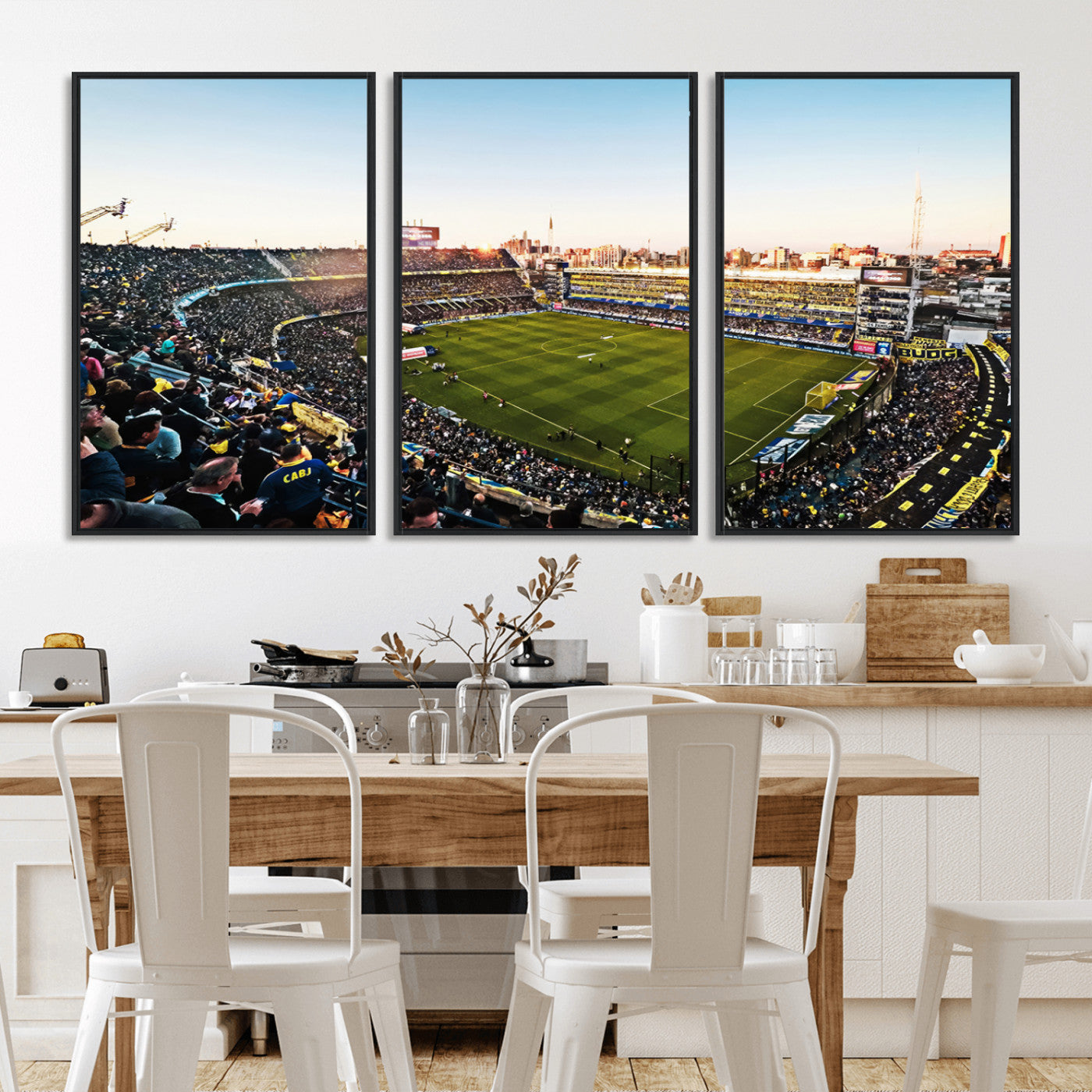 MGV-FC-60X30-3P - Boca Juniors Soccer Team Print - Buenos Aires Bombonera Stadium Wall Art Canvas Print