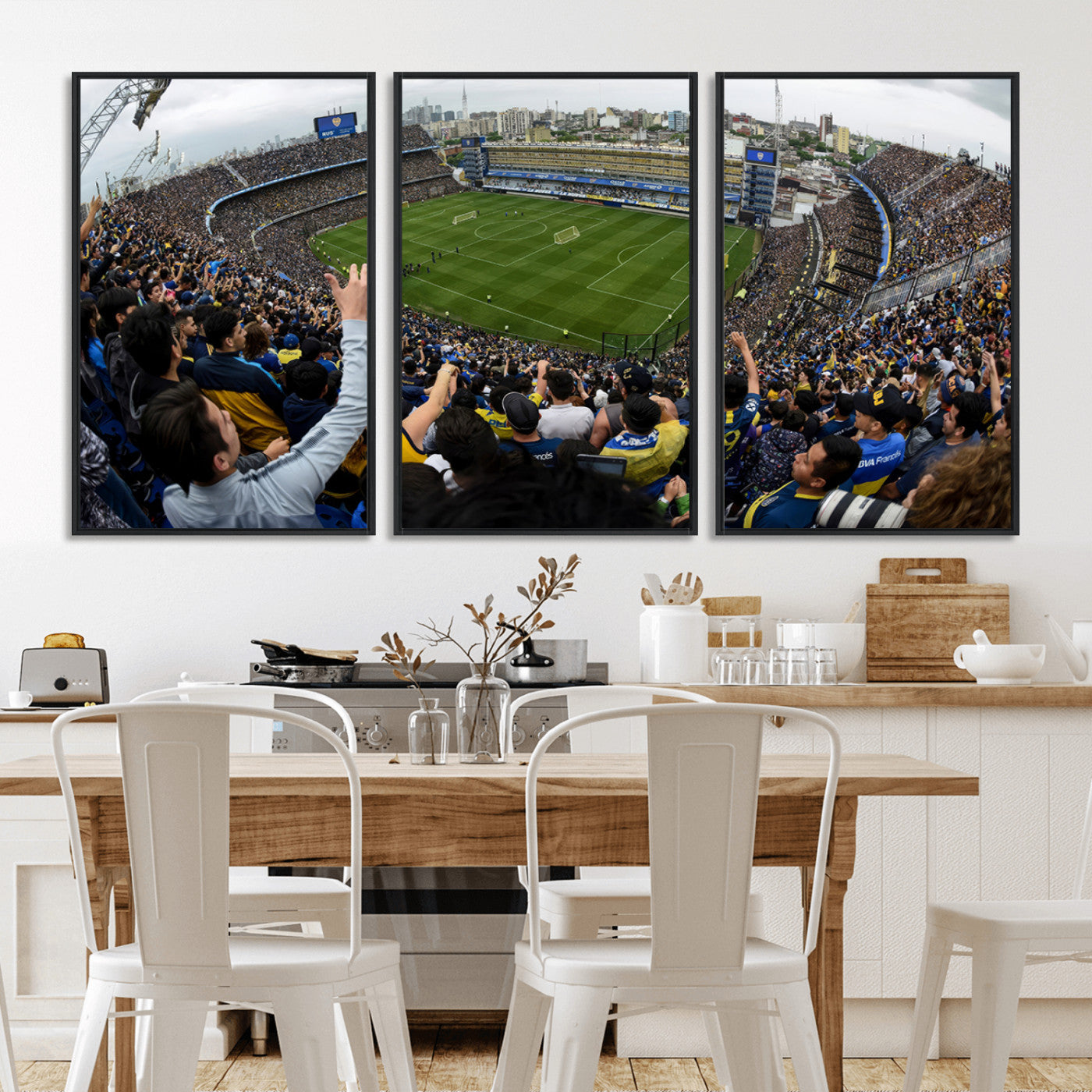 MGV-FC-60X30-3P - Boca Juniors Soccer Team Print - Buenos Aires Bombonera Stadium Wall Art Canvas Print