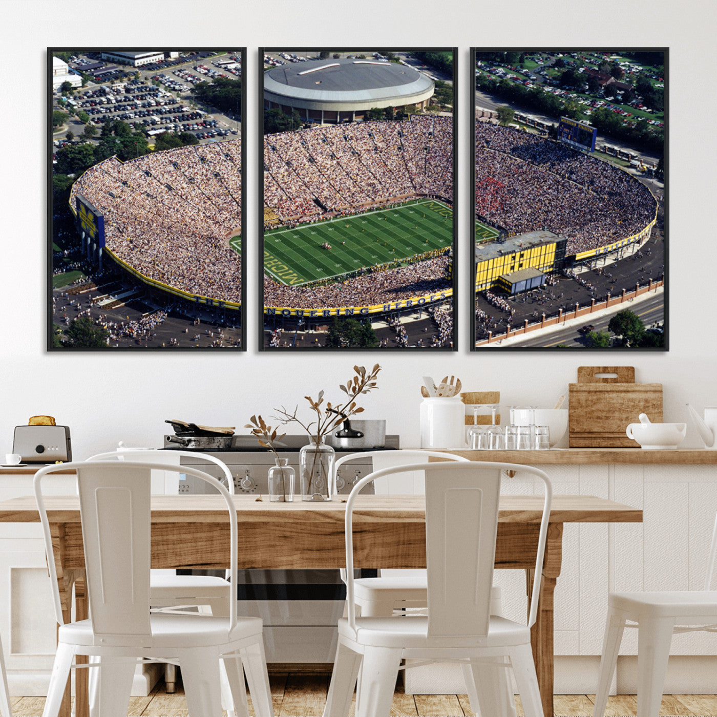 MGV-FC-60X30-3P - Michigan Wolverines Football Team Print - Ann Arbor Michigan Stadium Print, Michigan Wolverines