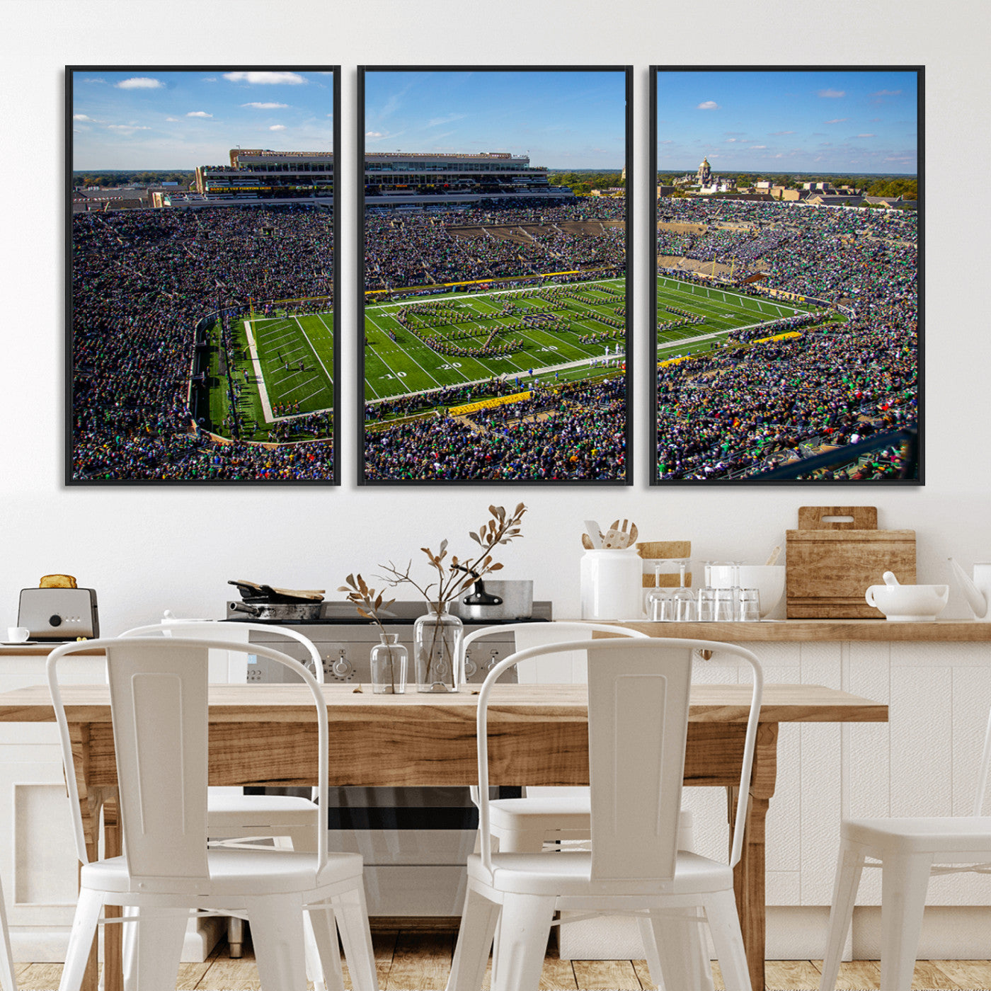 MGV-FC-60X30-3P - Notre Dame Fighting Irish Football Team Print - Notre Dame Stadium Wall Art Canvas Print