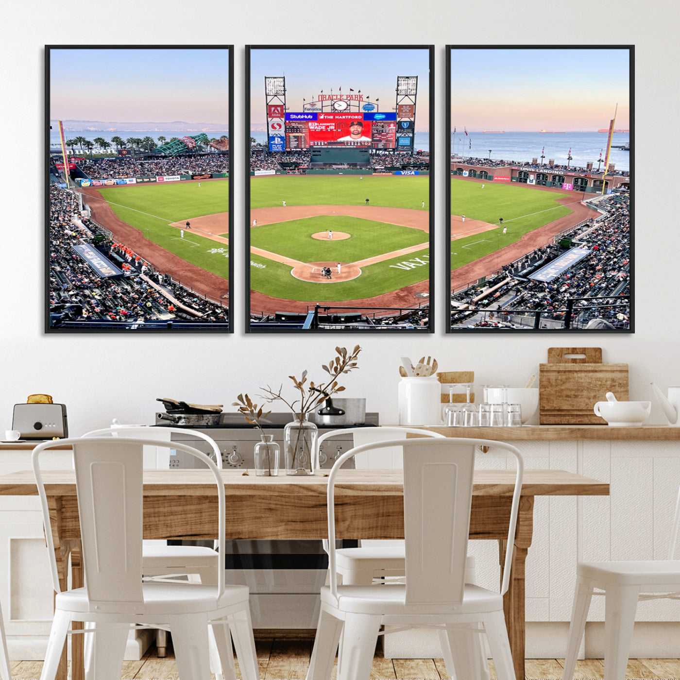 MGV-FC-60X30-3P - San Francisco Giants Baseball Team Print - Oracle Park Stadium Wall Art Canvas Print