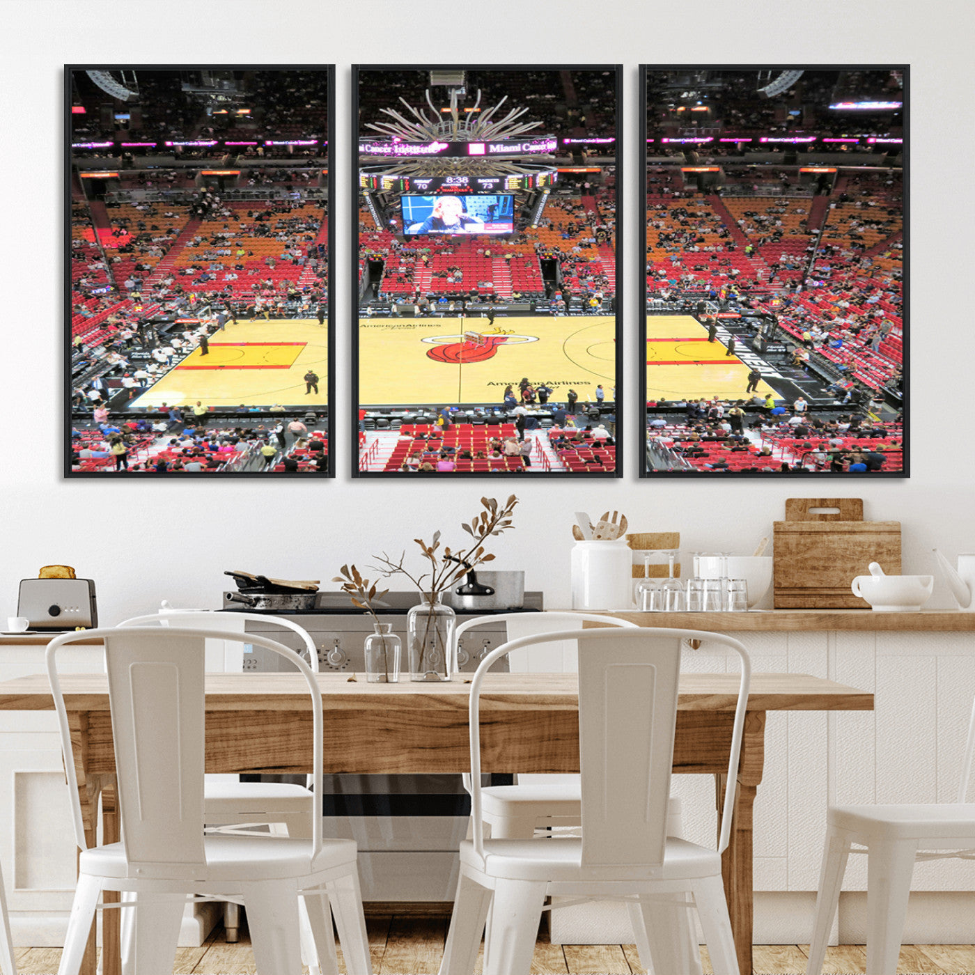 MGV-FC-60X30-3P - Miami Heat Basketball Team Print Wall Art- Kaseya Center Stadium Wall Art Canvas Print