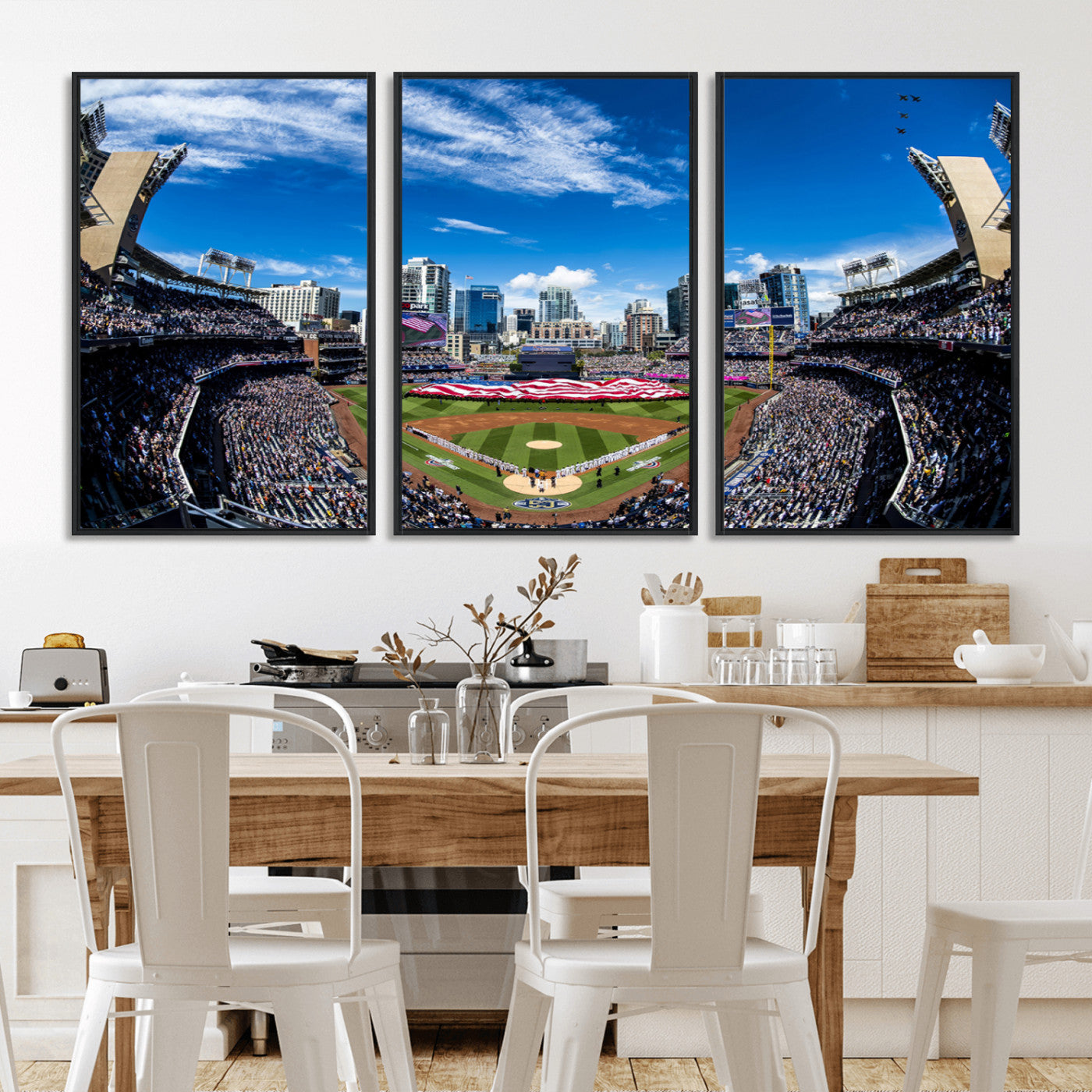 MGV-FC-60X30-3P - San Diego Padres Baseball Team Print - Petco Park Stadium Wall Art Canvas Print