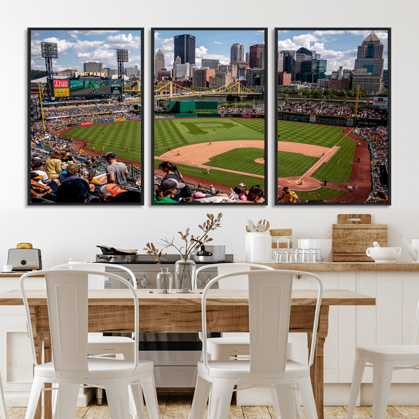 MGV-FC-60X30-3P - Pittsburgh Pirates Baseball Team Print - PNC Park Stadium Wall Art Canvas Print - Ready to Hang