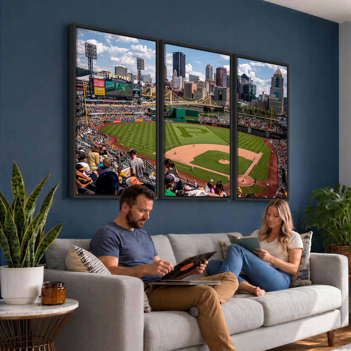 66872-MGV-CV-36X24 - Pittsburgh Pirates Baseball Team Print, PNC Park Stadium